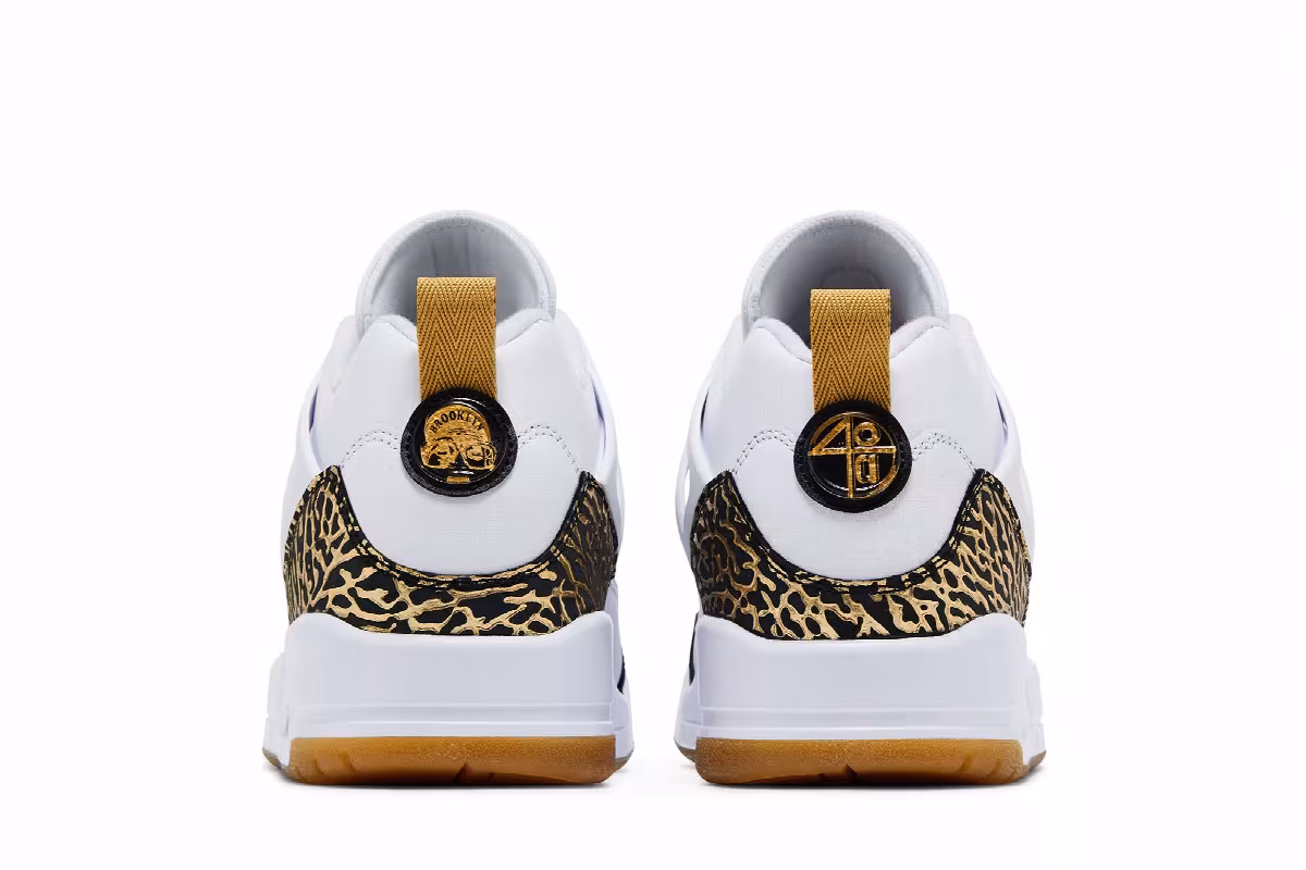 Air Jordan Spizike Low White Black Metallic Gold, view 7