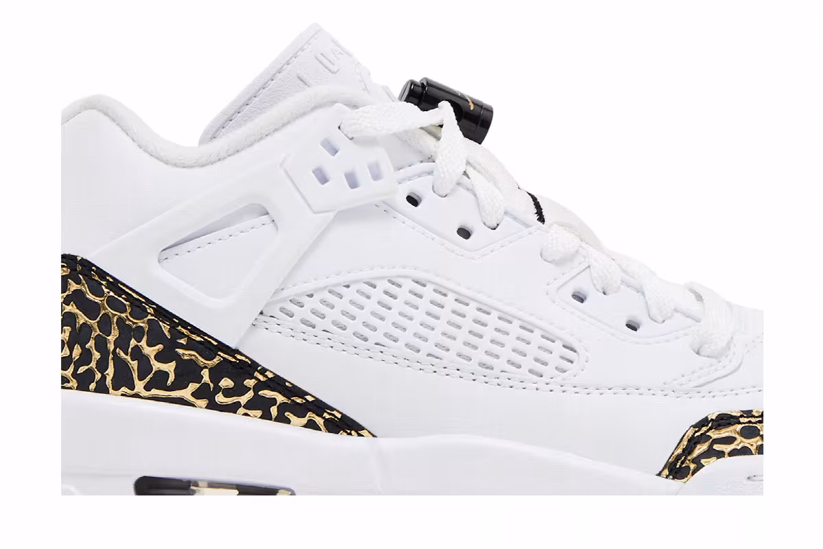 Air Jordan Spizike Low GS White Black Metallic Gold, view 3