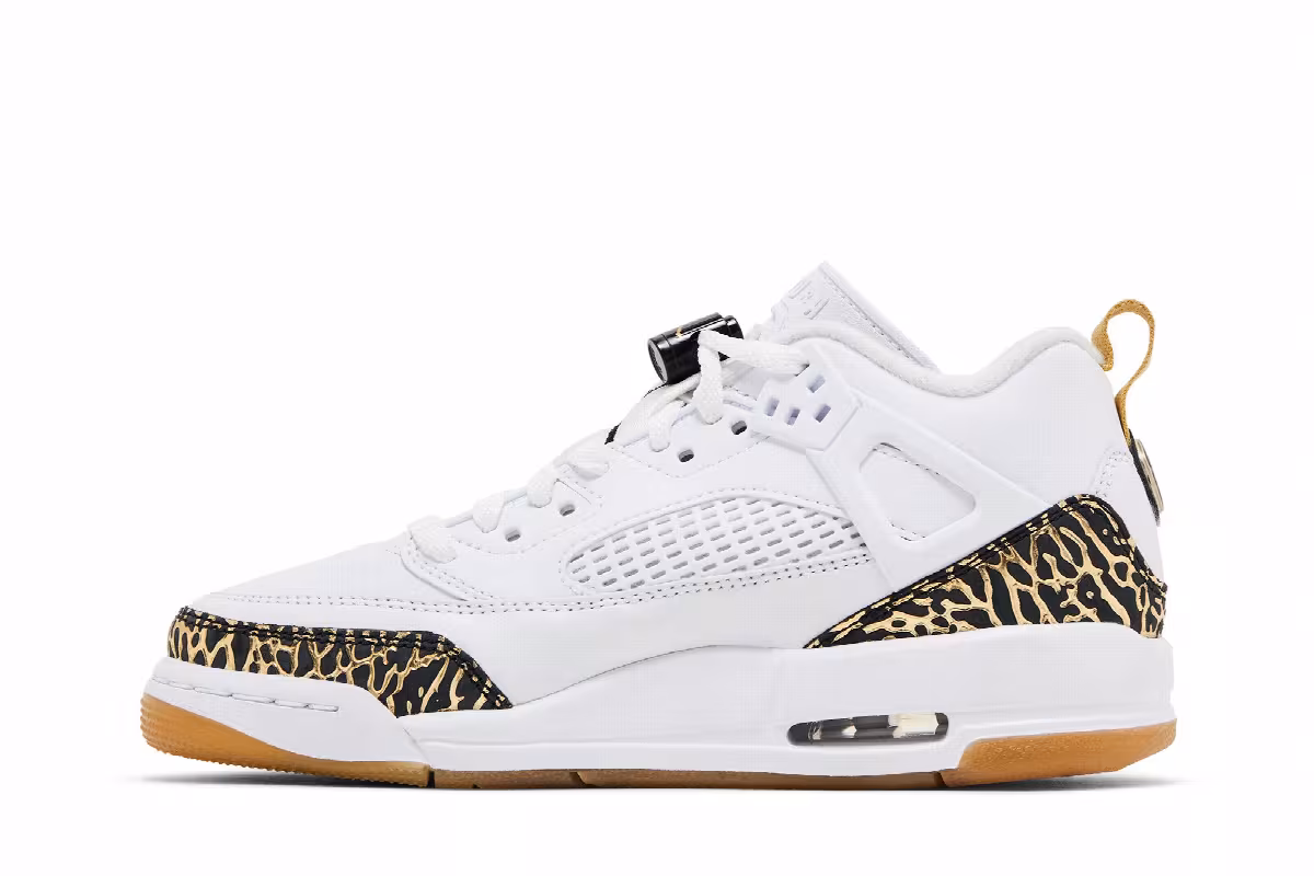 Air Jordan Spizike Low GS White Black Metallic Gold, view 4