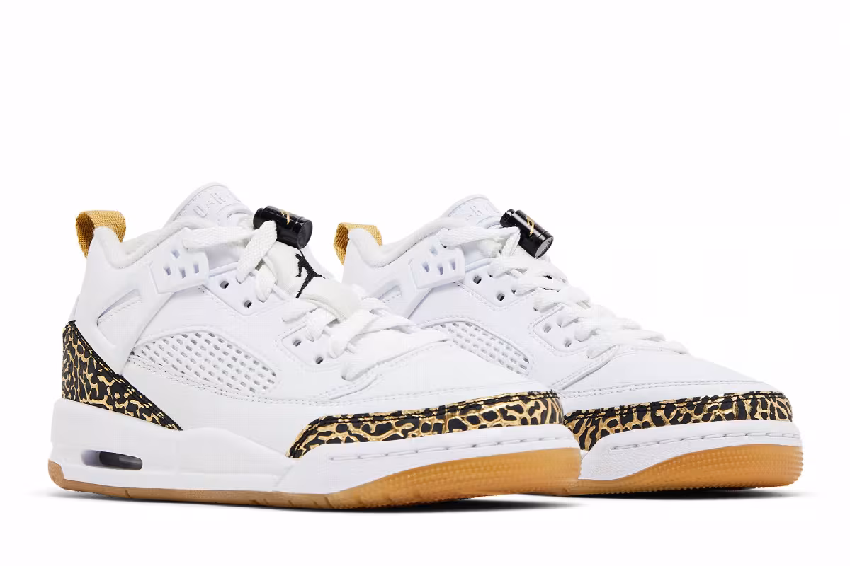Air Jordan Spizike Low GS White Black Metallic Gold, view 9