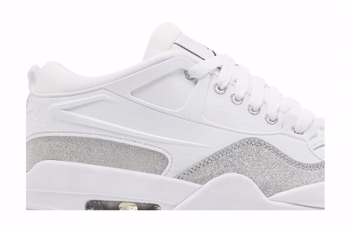 Women's Air Jordan 4 RM White Silver Glitter, view 3
