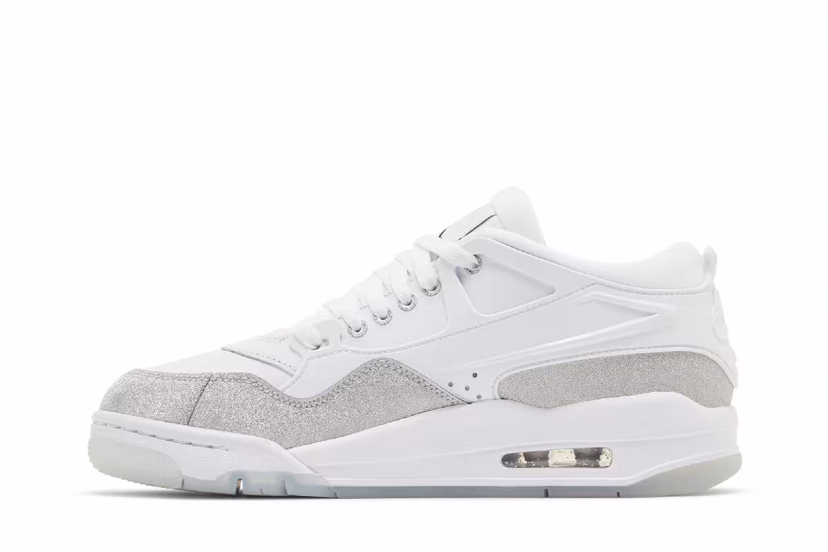 Women's Air Jordan 4 RM White Silver Glitter, view 4