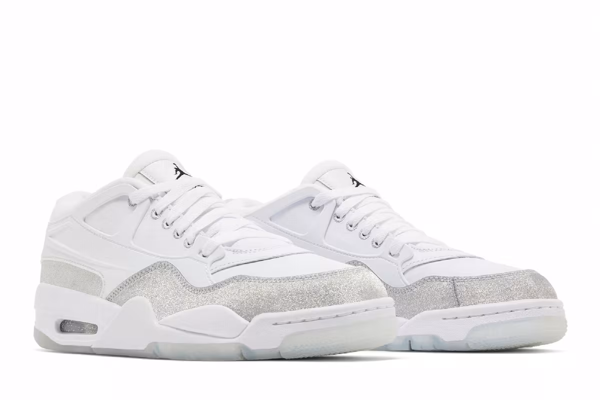 Women's Air Jordan 4 RM White Silver Glitter, view 9