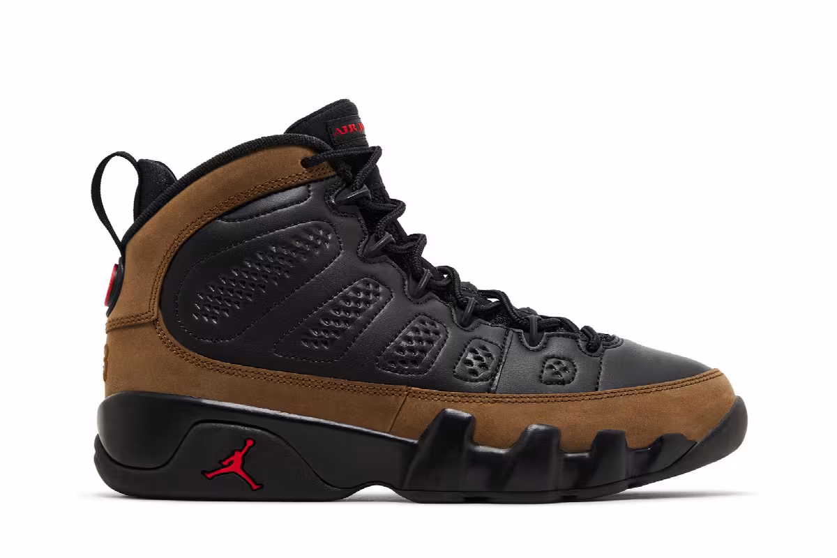 Air Jordan 9 GS Olive 2024, view 2