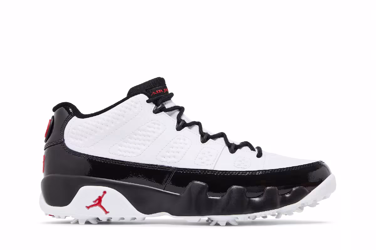 Air Jordan 9 Low Golf White Black True Red, view 2