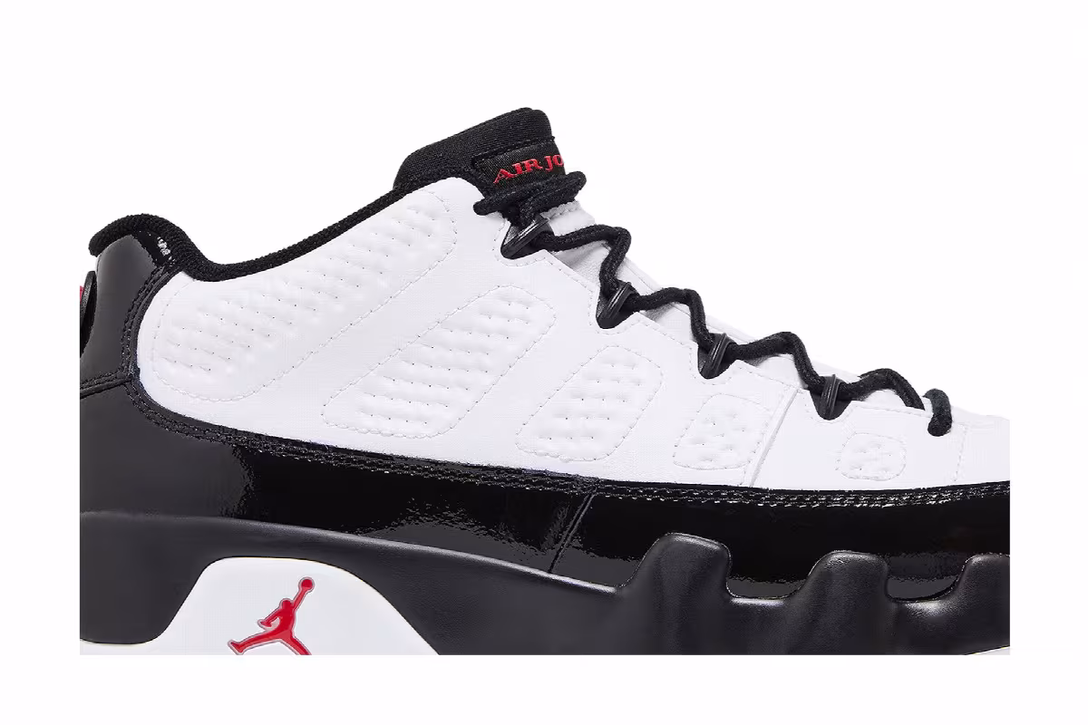 Air Jordan 9 Low Golf White Black True Red, view 3