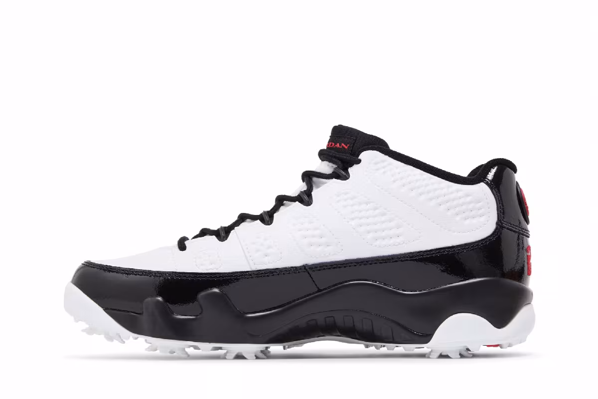Air Jordan 9 Low Golf White Black True Red, view 4