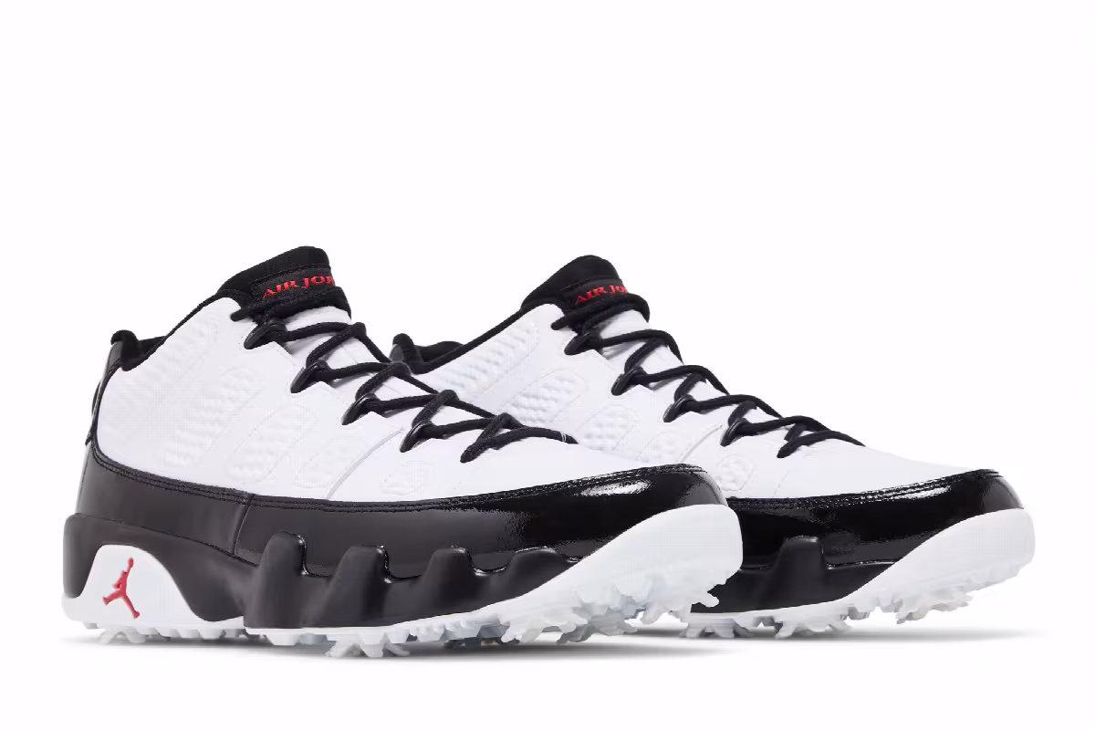 Air Jordan 9 Low Golf White Black True Red, view 9