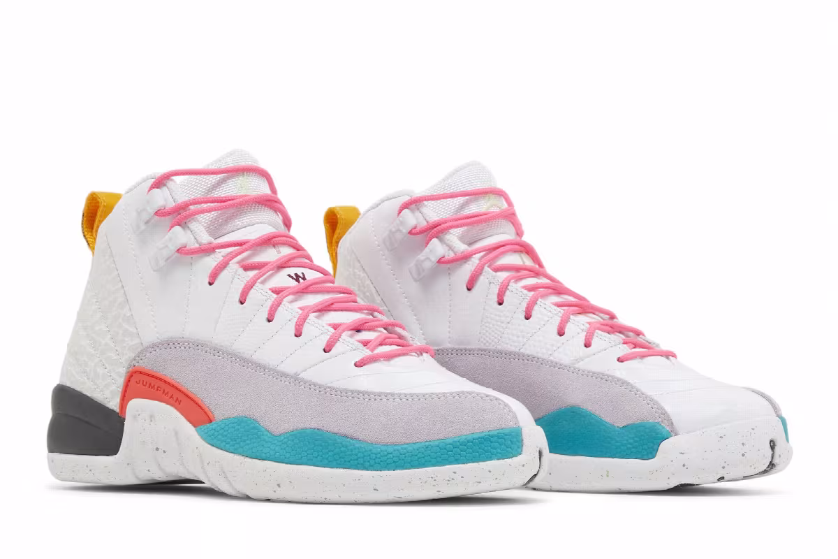 Air Jordan 12 GS White Vapor Green, view 9