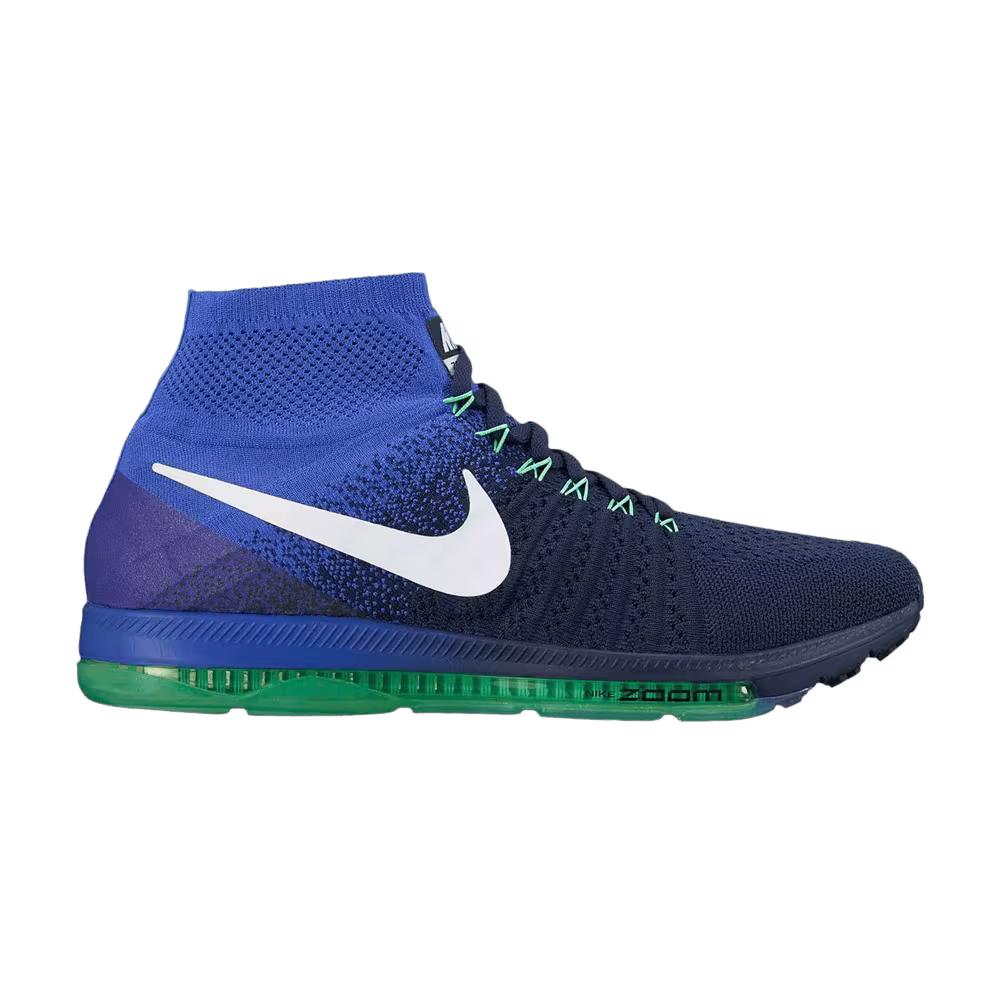 Nike Zoom All Out Flyknit College Navy Electro Green