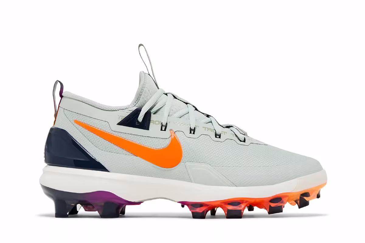 Nike Force Trout 9 Elite MCS Light Silver Orange, view 2