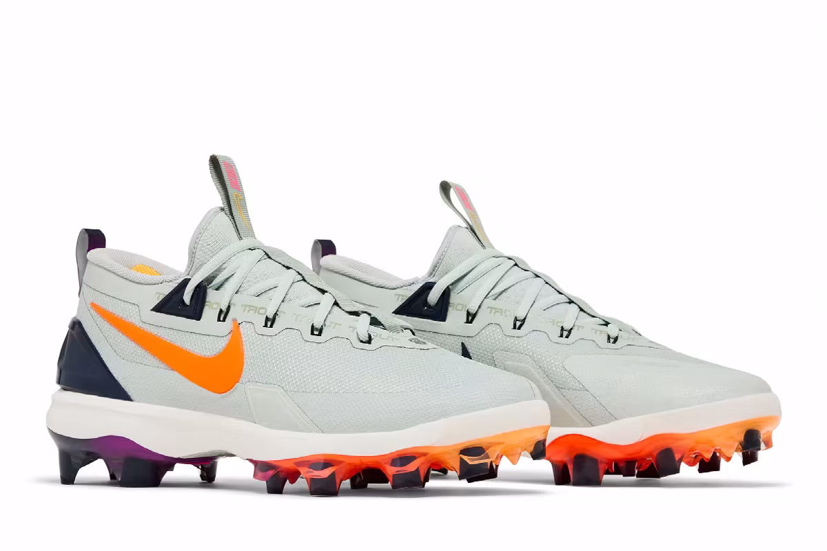 Nike Force Trout 9 Elite MCS Light Silver Orange, view 9