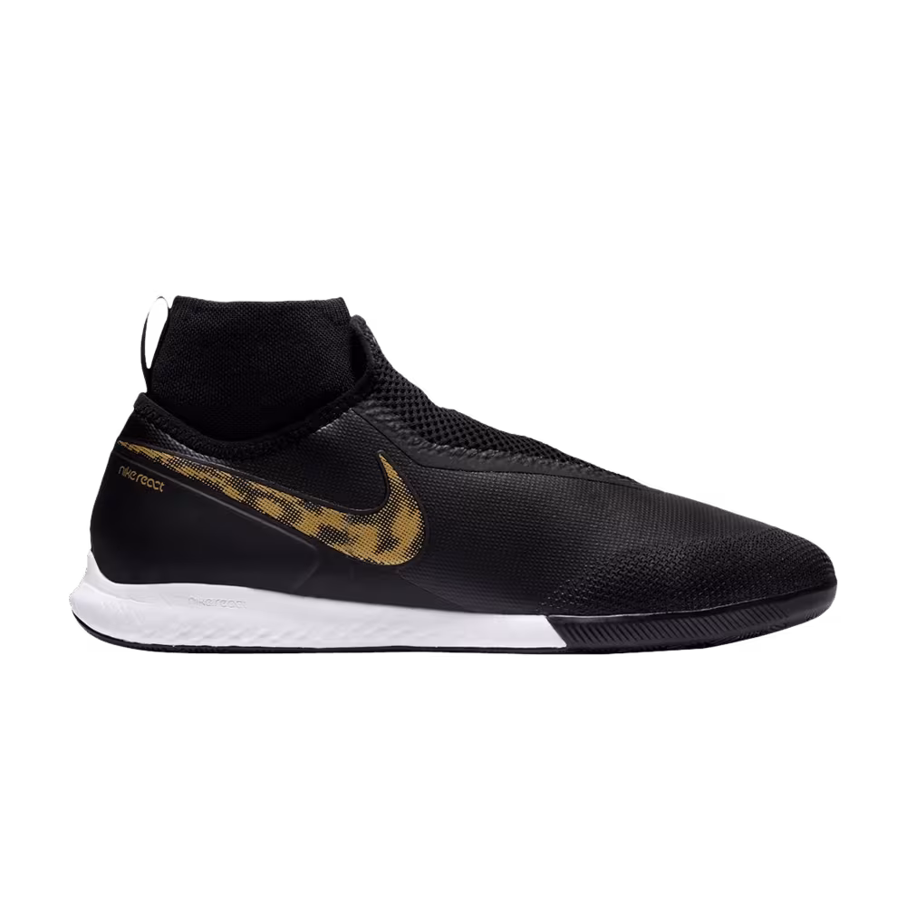 Nike React Phantom VSN Pro DF IC Black Metallic Gold