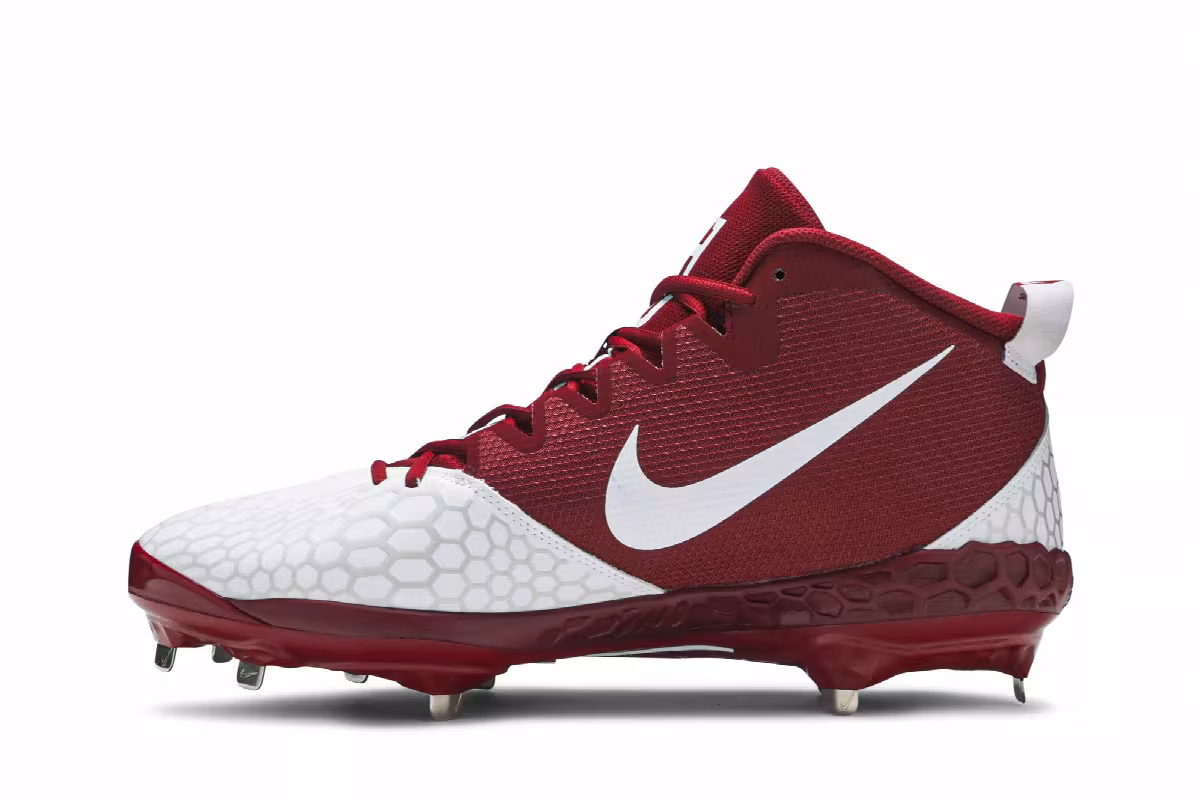 Nike Force Zoom Trout 5 Pro White University Red, view 4