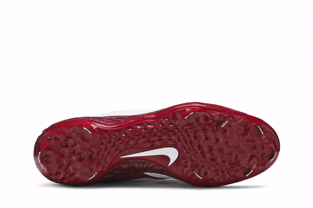 Nike Force Zoom Trout 5 Pro White University Red, view 5