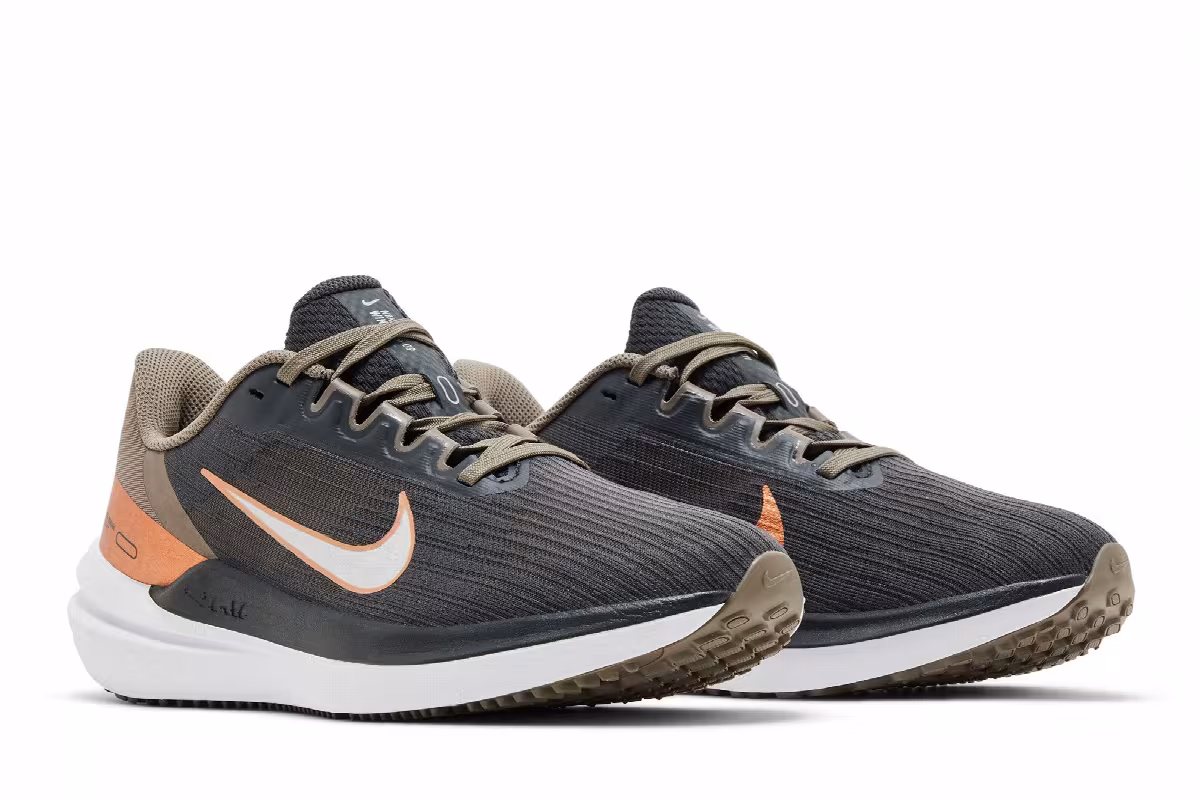 Nike Women's Air Winflo 9 Grey Metallic Copper, view 9
