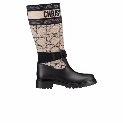 Dior Wmns D-Major Boot 'Cannage Tweed - Beige Black'