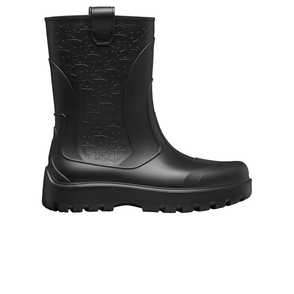 Dior Garden Rain Boot Dior Oblique Embossed - Black