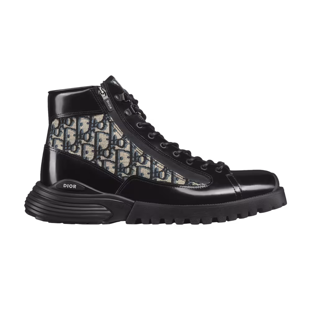 Dior Combat Ankle Boot Dior Oblique - Black