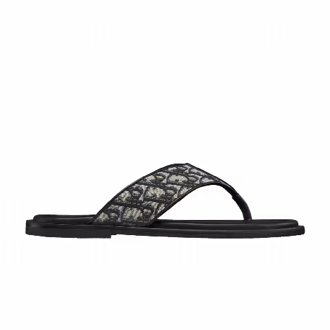 Dior Alias Thong Sandal 'Dior Oblique - Beige Black'
