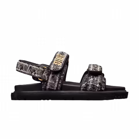 Dior Wmns Dioract Sandal 'Cannage Tweed - Black'