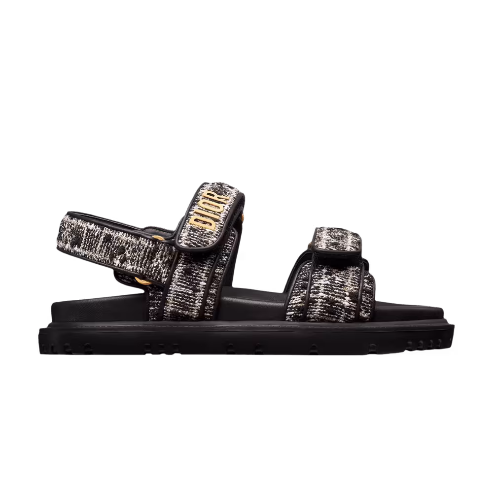Dior Women's Dioract Sandal Cannage Tweed - Black
