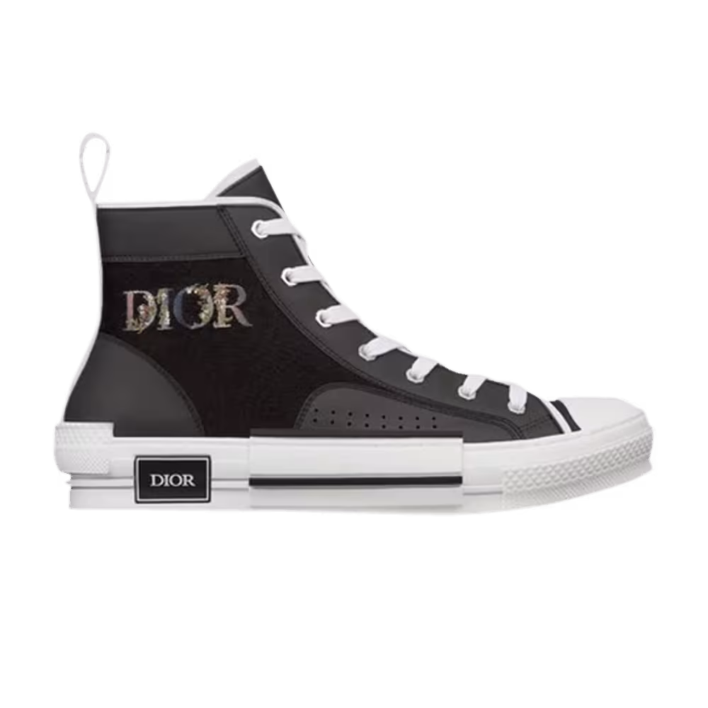Dior B23 High Black Flowers Embroidery
