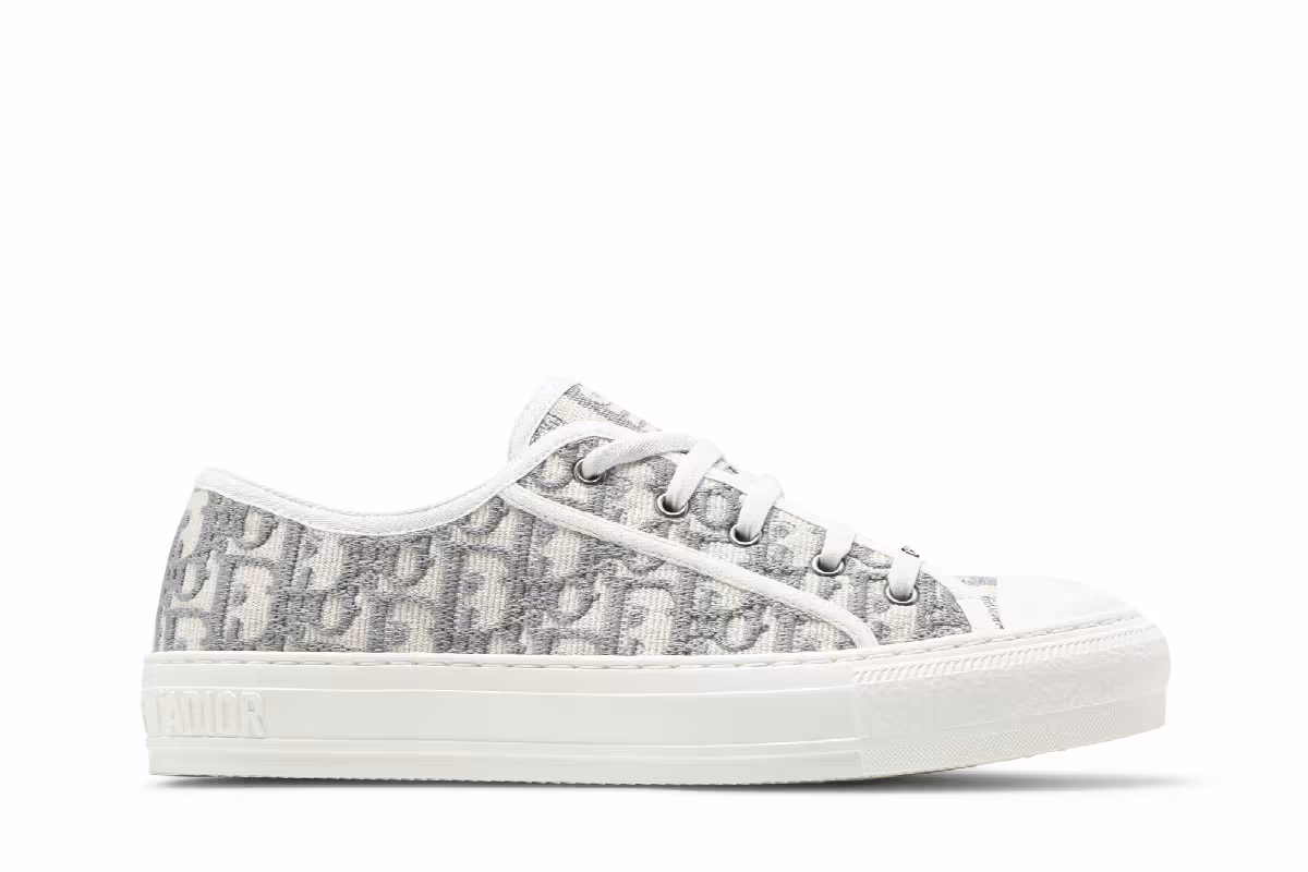 Dior Women's Walk'N'Dior Embroidered Canvas Low Grey, view 2