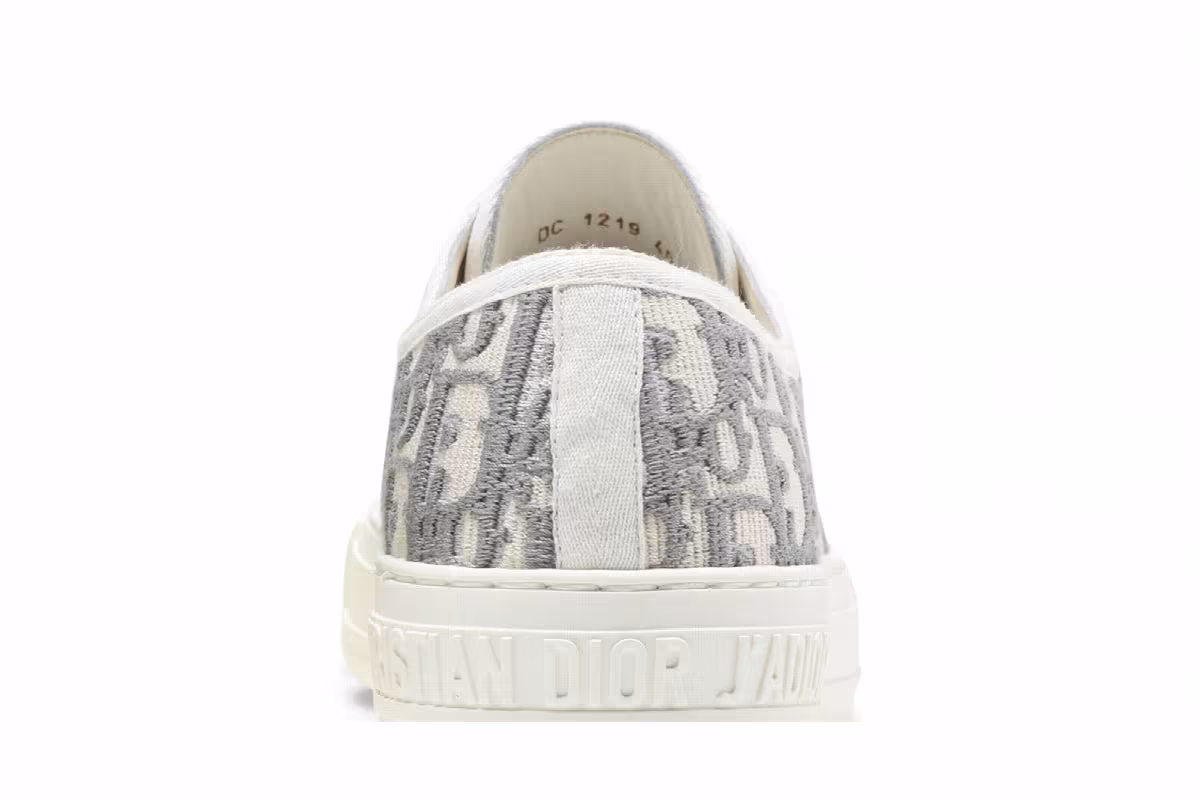 Dior Women's Walk'N'Dior Embroidered Canvas Low Grey, view 8