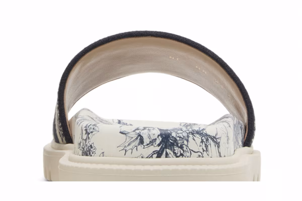 Dior Women's DWay Slide Toile de Jouy Flowers Embroidered - Deep Blue, view 8