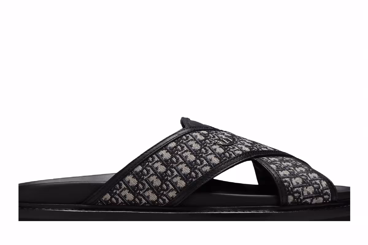 Dior Aqua Sandal Dior Oblique - Beige Black, view 3