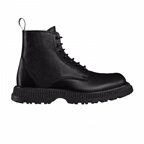 Dior Buffalo Lace Up Ankle Boot 'Dior Oblique Debossed - Black'