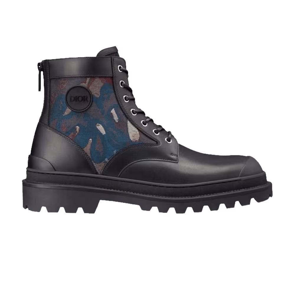 Dior Explorer Ankle Boot Black Khaki Camo