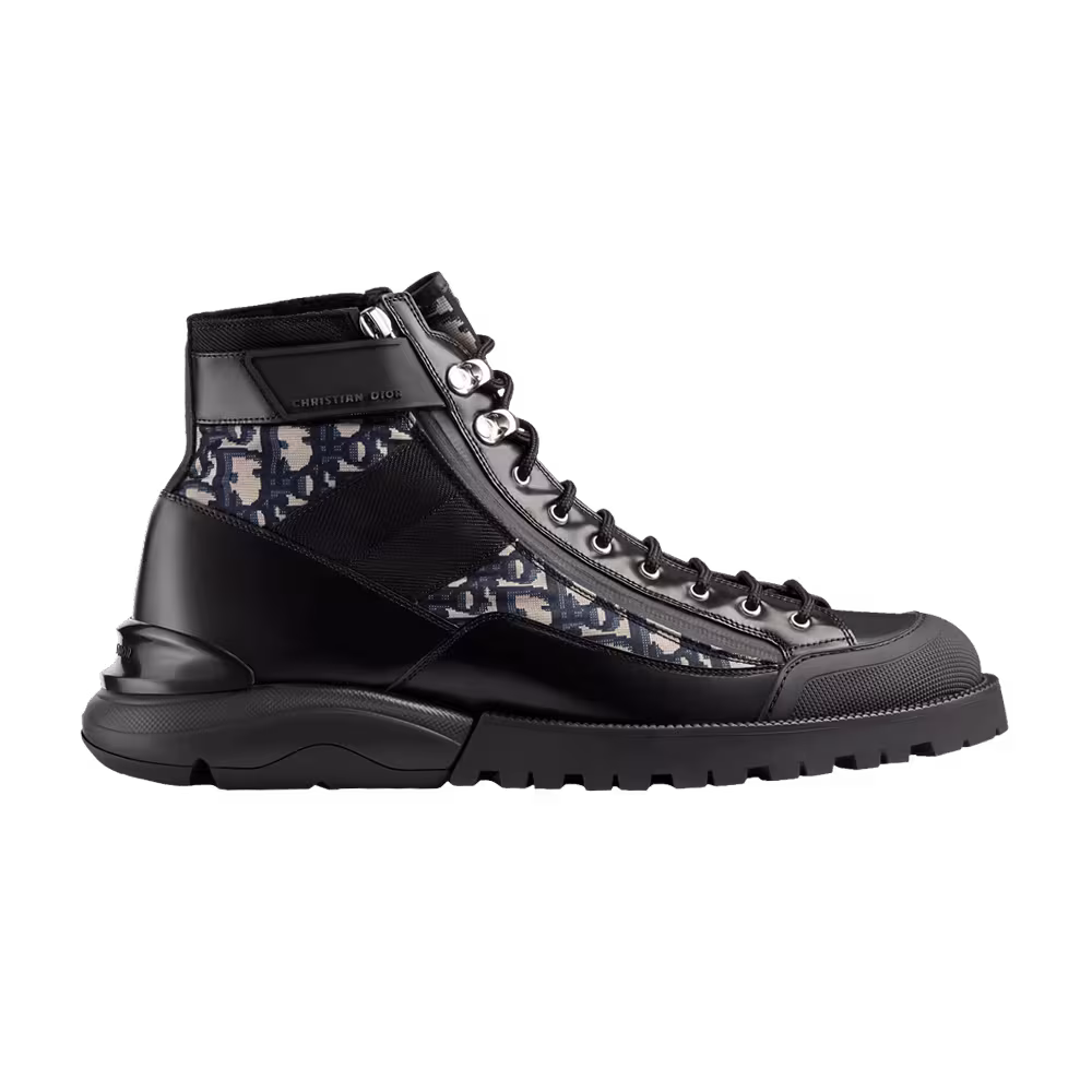 Dior Combat Boot Dior Oblique - Black