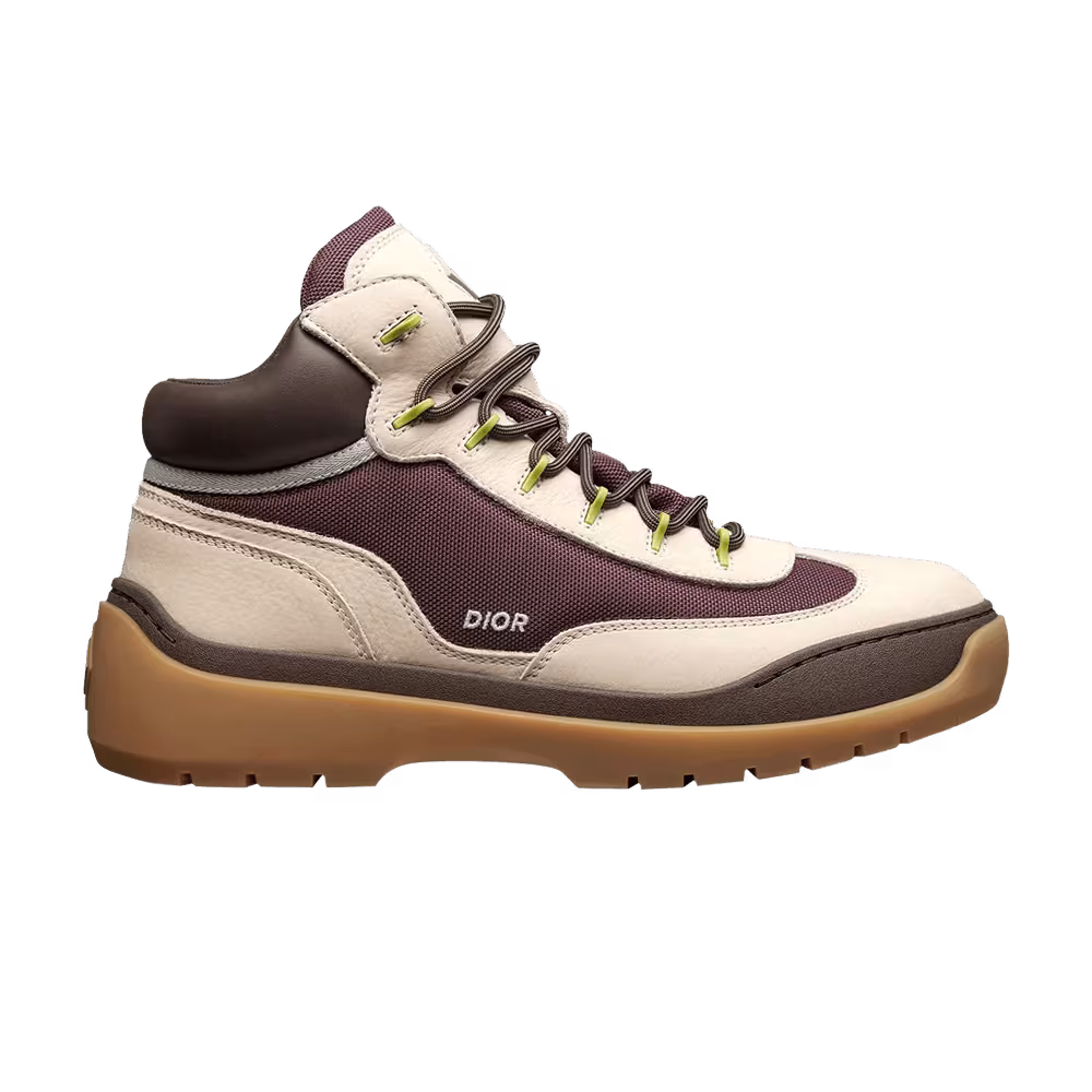 Dior Dean Ankle Boot Beige Burgundy