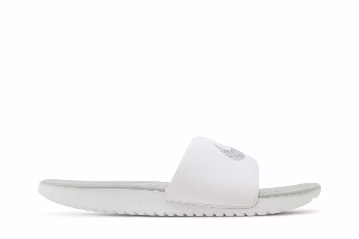 Nike Women's Kawa Slide White Metallic Silver, view 2