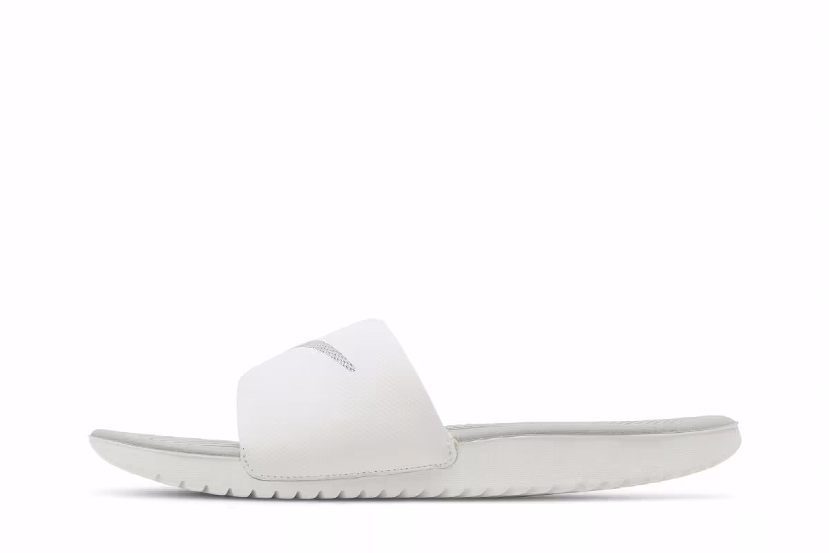 Nike Women's Kawa Slide White Metallic Silver, view 4