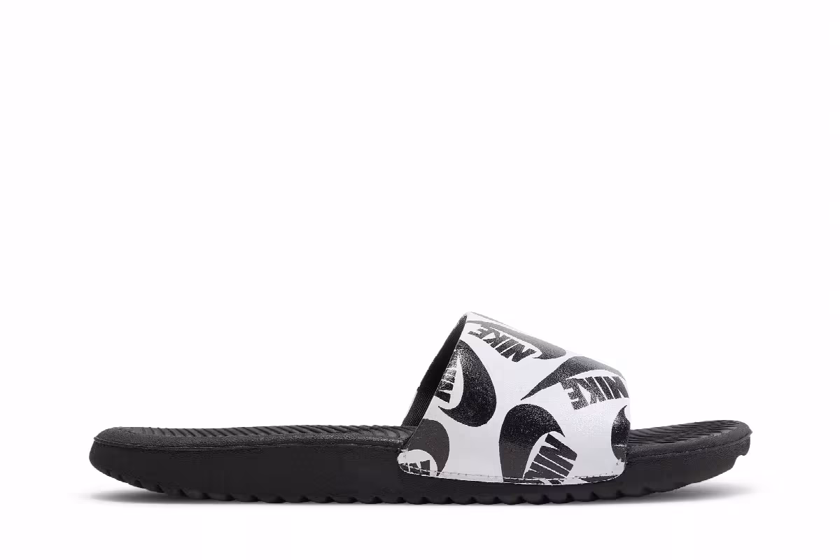 Nike Kawa Slide SE JDI GS Black White, view 2