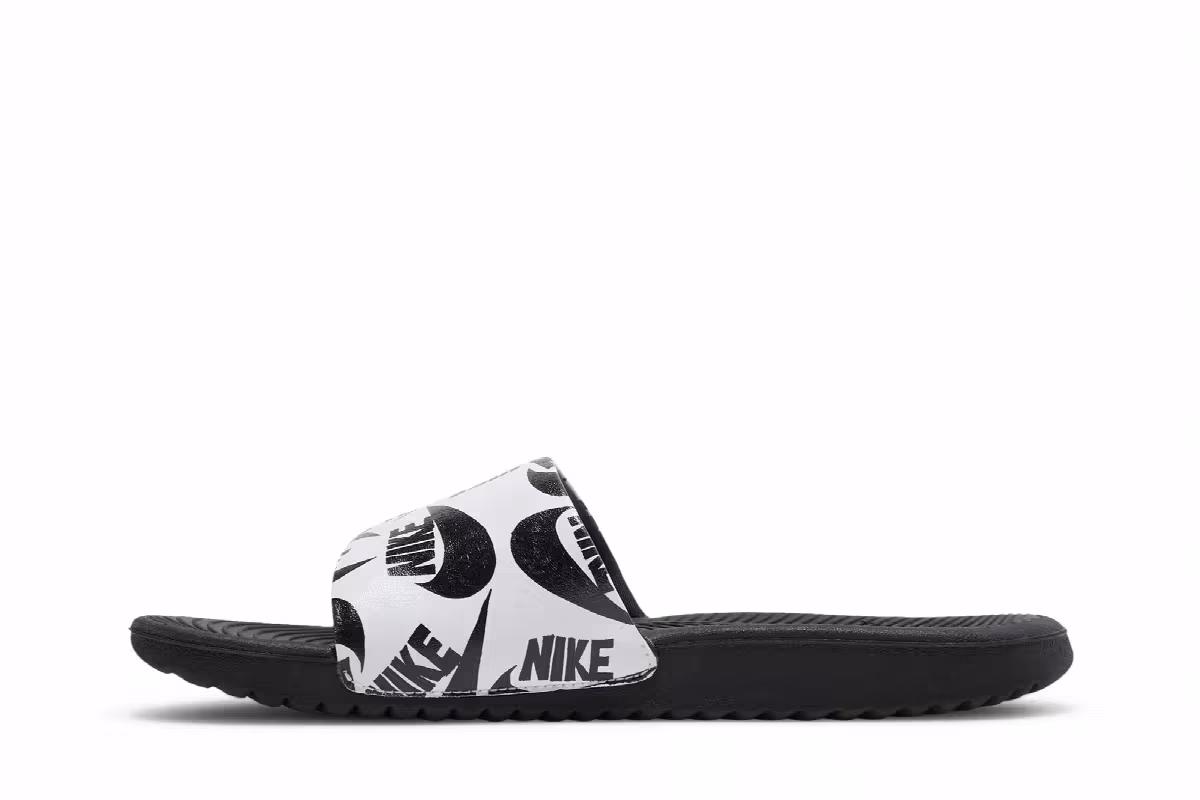Nike Kawa Slide SE JDI GS Black White, view 4