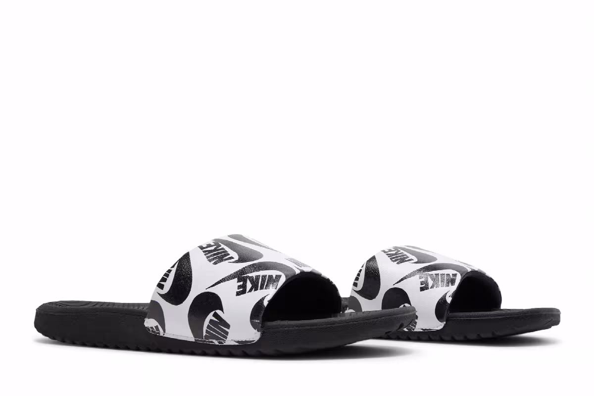 Nike Kawa Slide SE JDI GS Black White, view 9