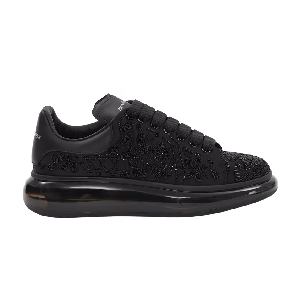 Alexander McQueen Oversized Sneaker Botanical Beads Embroidery - Black