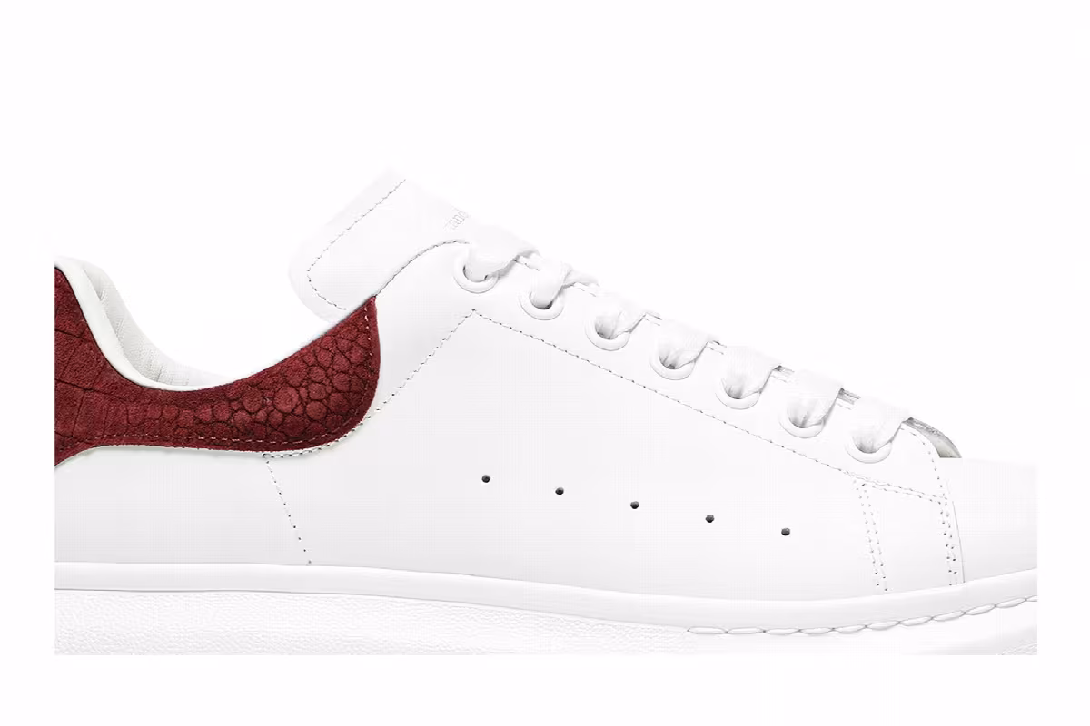 Alexander McQueen Oversized Sneaker Burgundy Crocodile, view 3