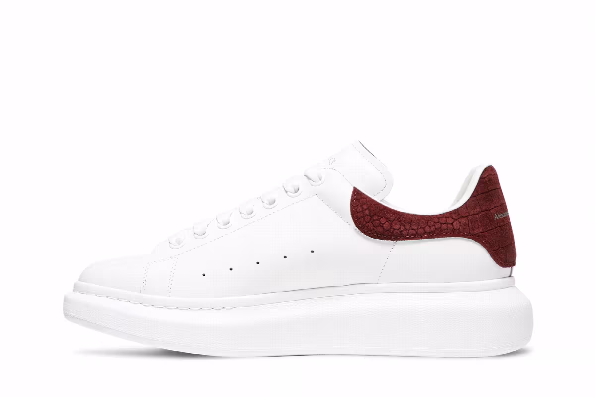 Alexander McQueen Oversized Sneaker Burgundy Crocodile, view 4