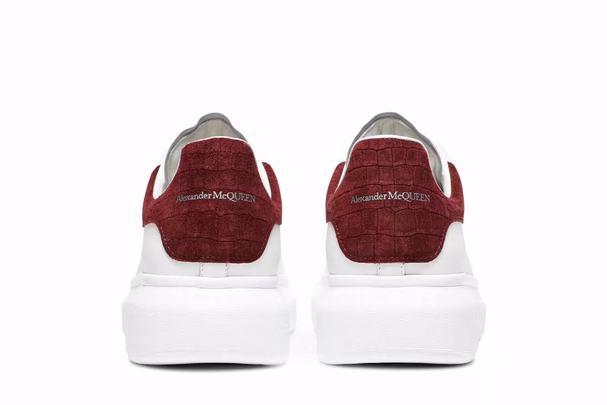 Alexander McQueen Oversized Sneaker Burgundy Crocodile, view 7