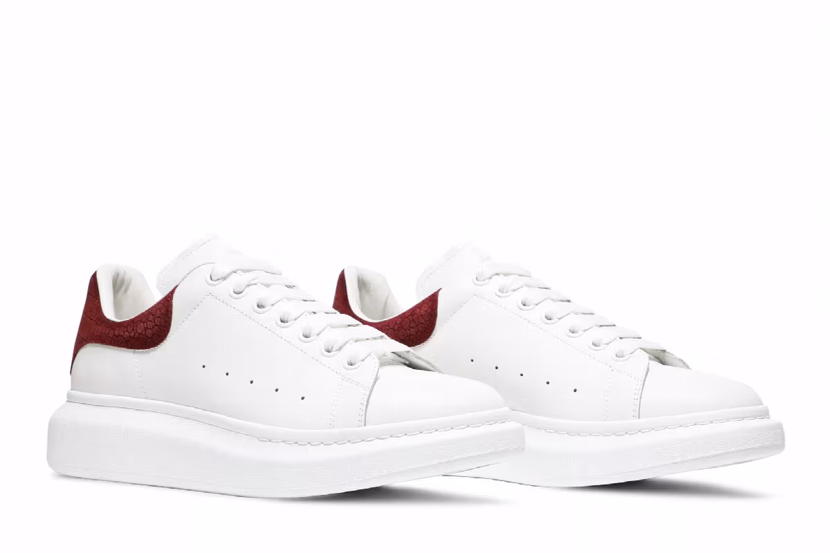 Alexander McQueen Oversized Sneaker Burgundy Crocodile, view 9