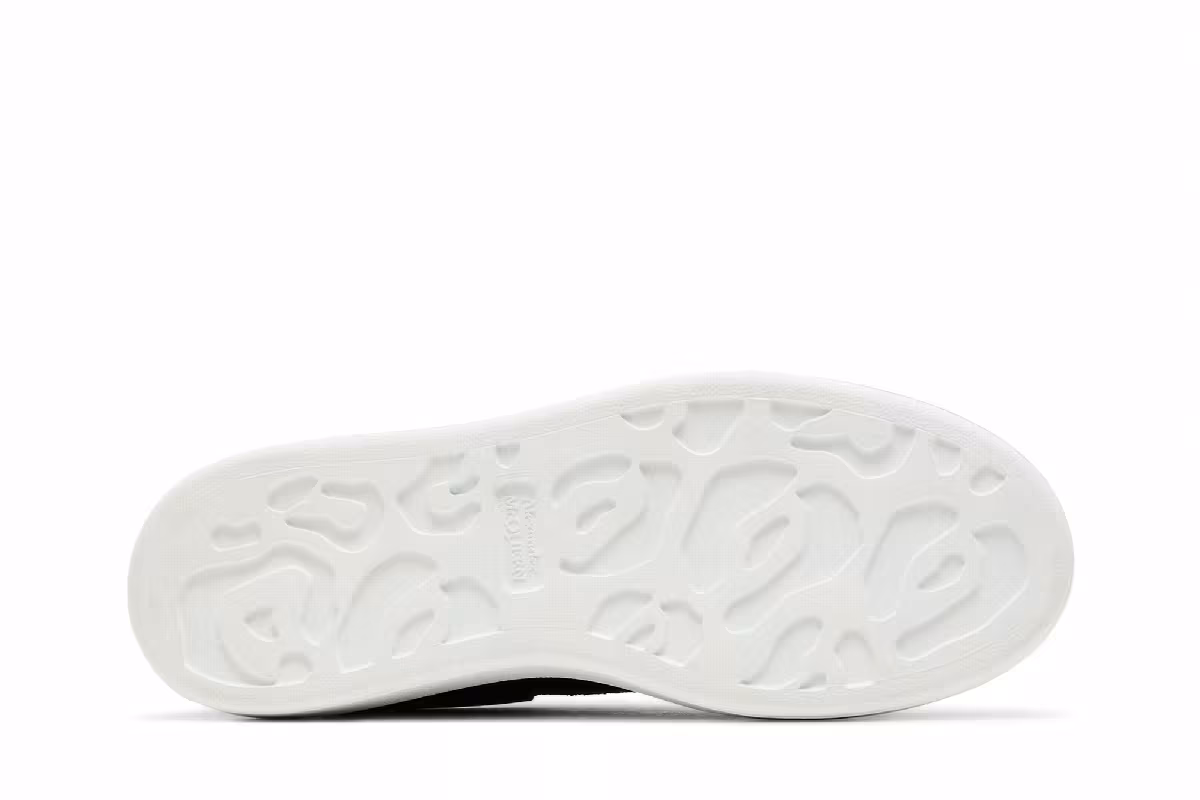 Alexander McQueen Women's Oversized Sneaker Black White Glitter, view 5