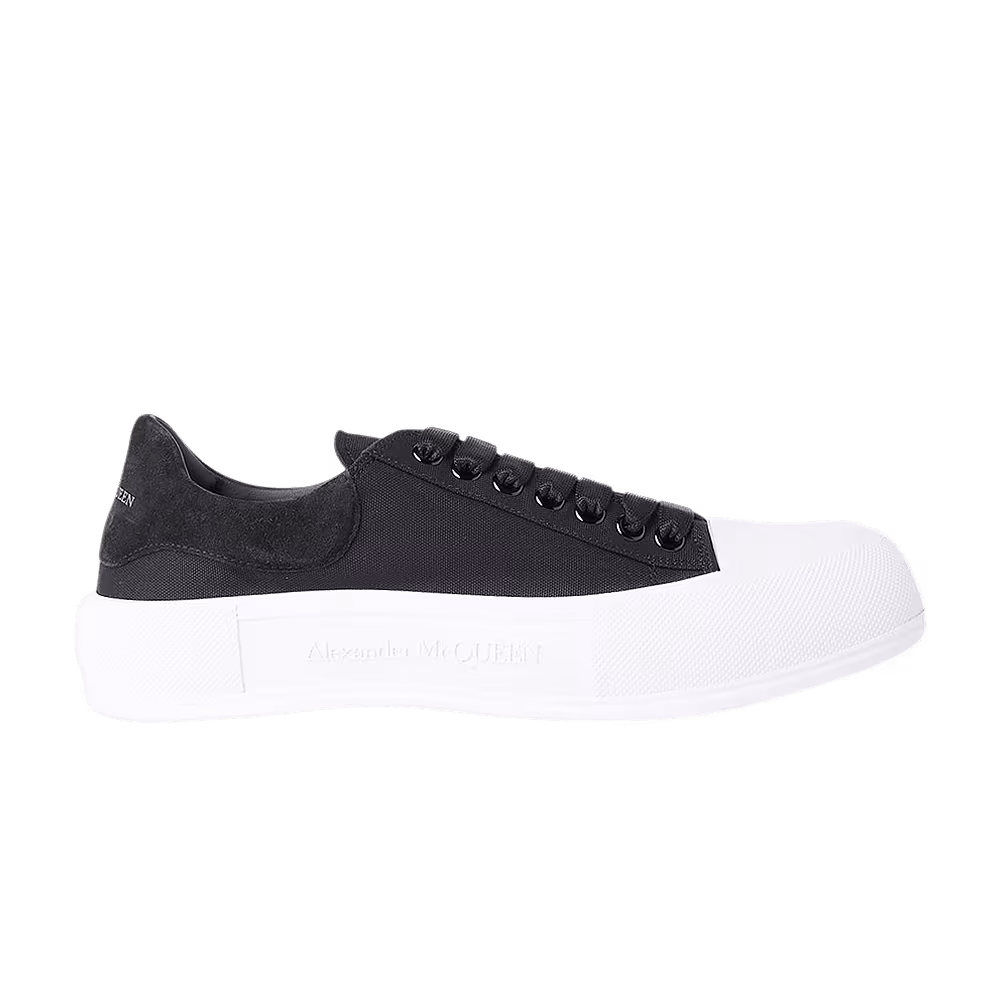 Alexander McQueen Deck Lace-Up Plimsoll Black White