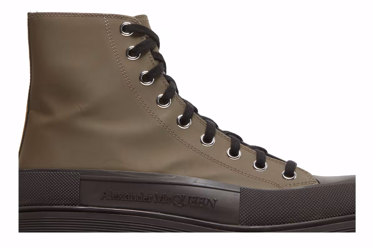Alexander McQueen Tread Slick Boots Khaki Black, view 3