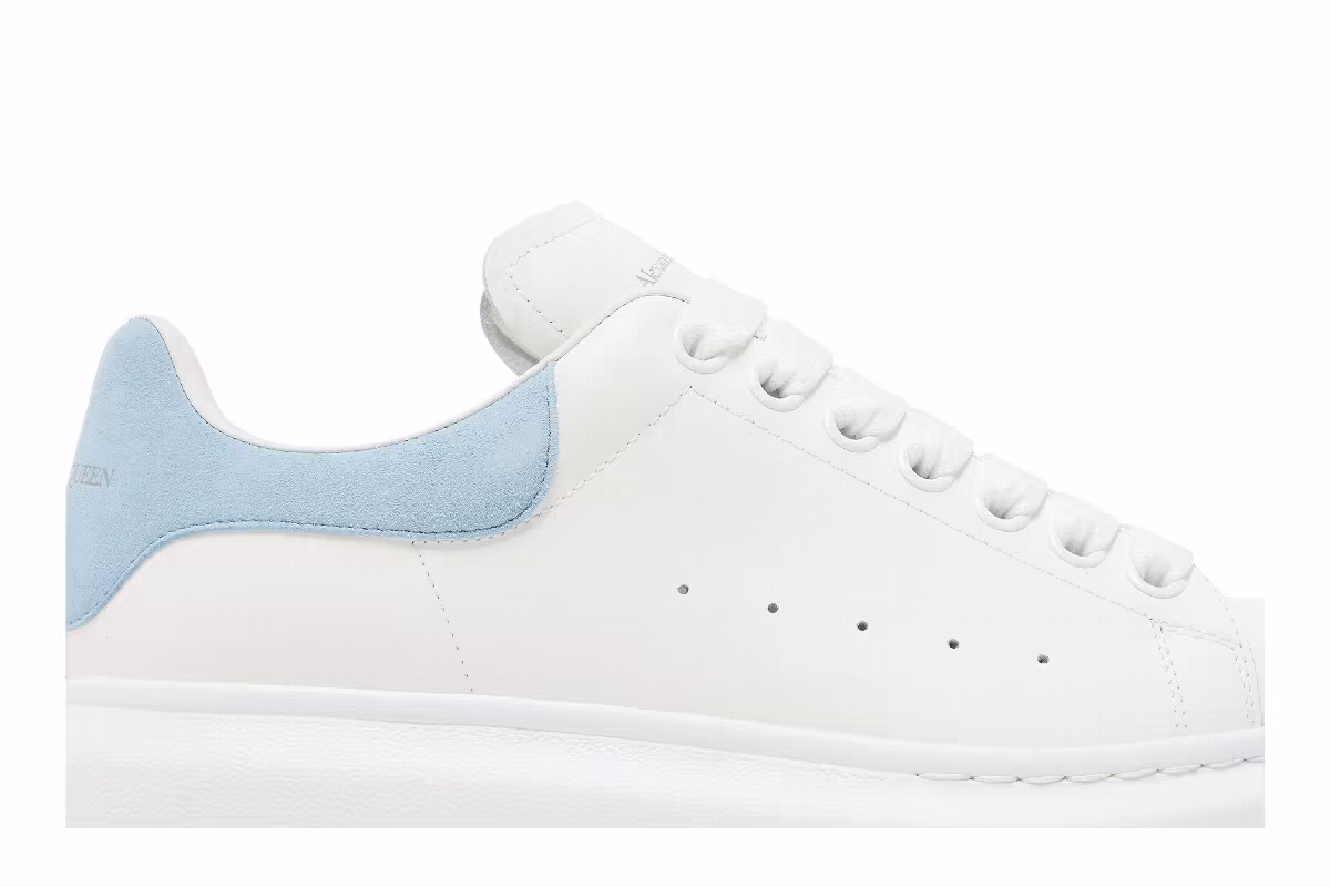 Alexander McQueen Women's Oversized Sneaker White Powder Blue, view 3