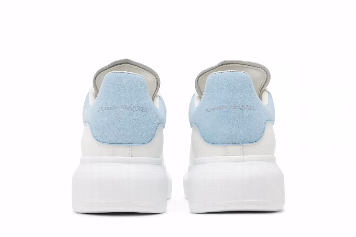 Alexander McQueen Women's Oversized Sneaker White Powder Blue, view 7